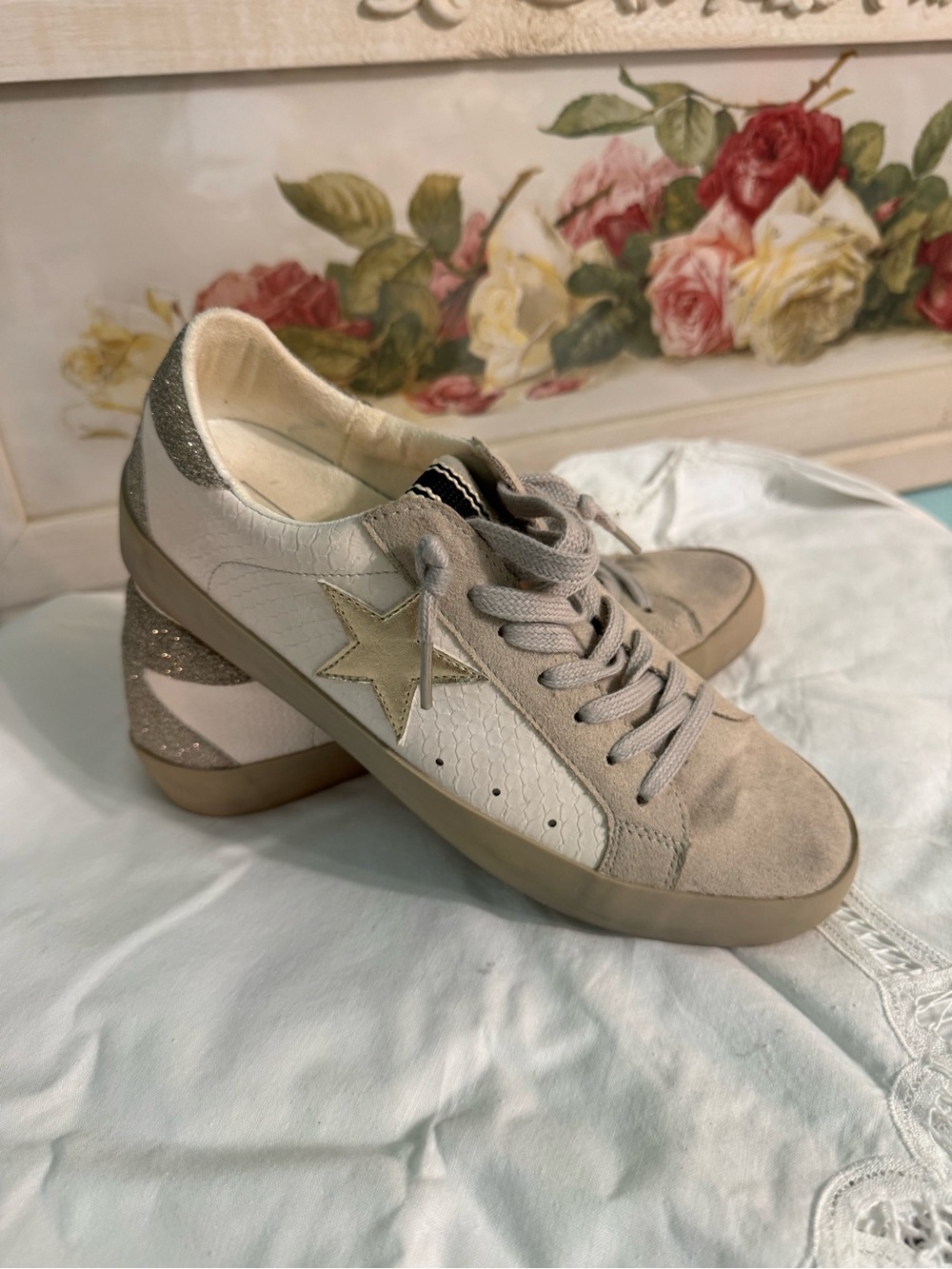 Shu Shop Paula Sneakers Bone Snake Print